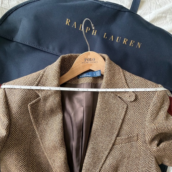 Polo Ralph Lauren Single breasted herringbone blazer 8 brown cream herringbone - Picture 5 of 5